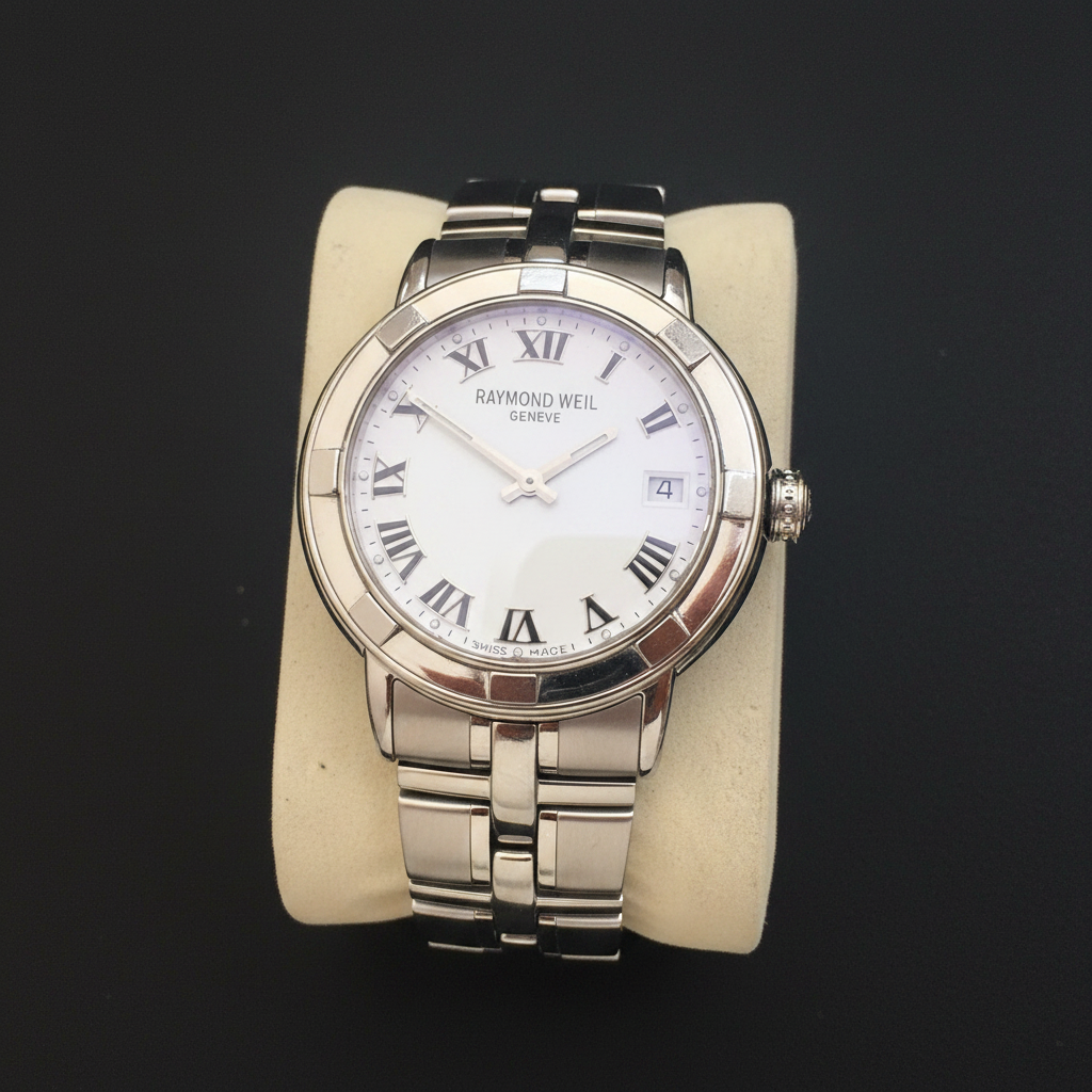 Raymond Weil Parsifal front dial on black background