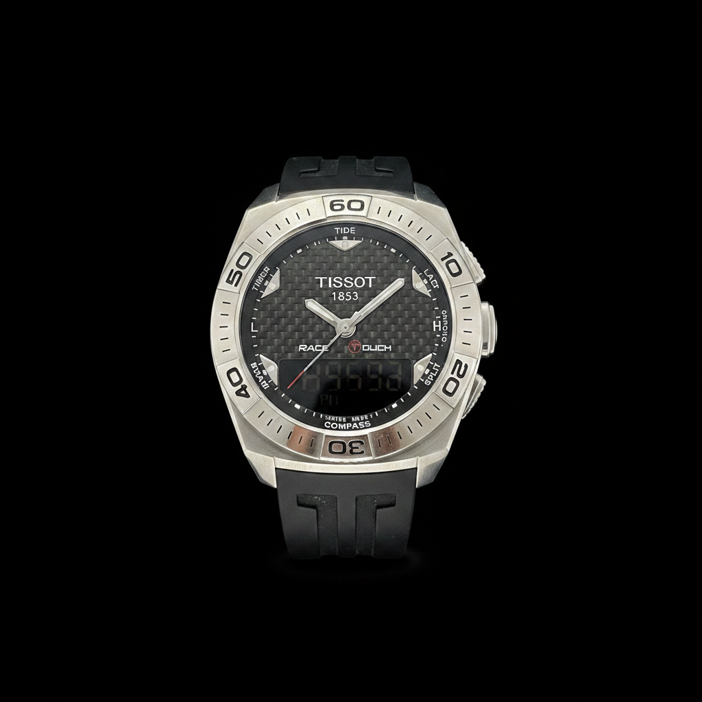 Tissot T-Race Racing-Touch - Front dial on black background