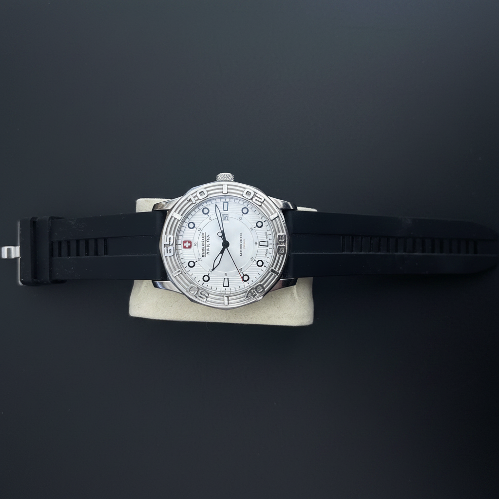 Swiss Military Hanowa front dial on black background