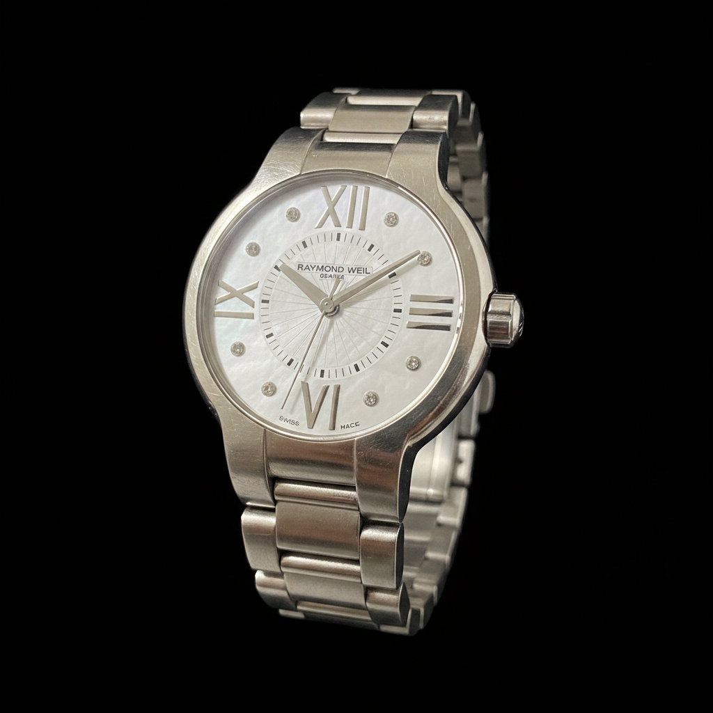 Raymond Weil Noemia - Front dial on black background