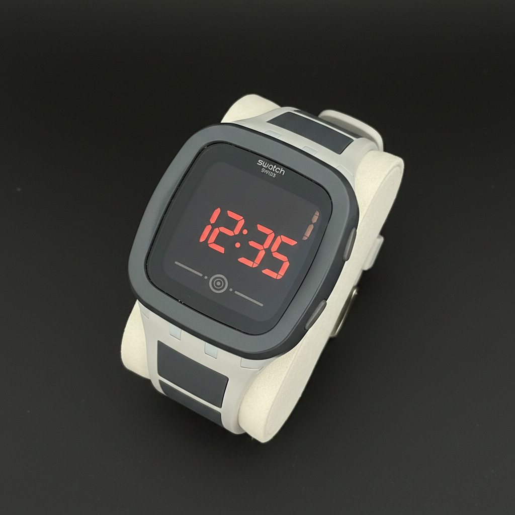 Swatch Touch front display on black background